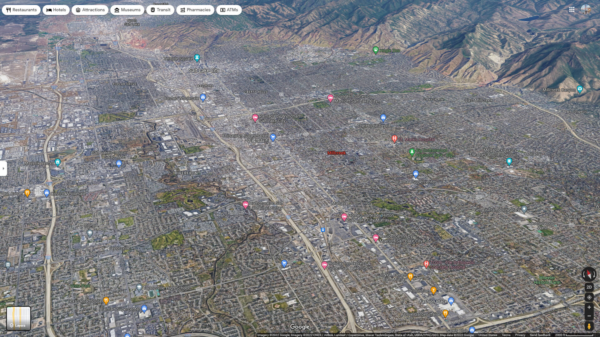 Millcreek Aerial Map Utah